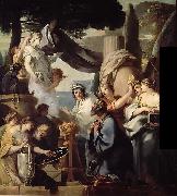 Bourdon, Sebastien Solomon making a sacrifice to the idols oil on canvas